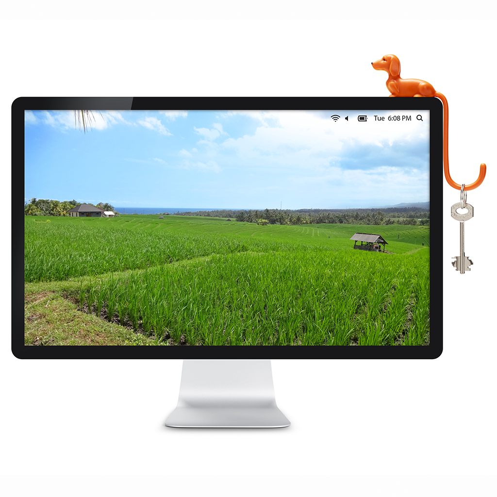 Rusty the dog adhesive screen hook for headphones and keys by Monkey Business