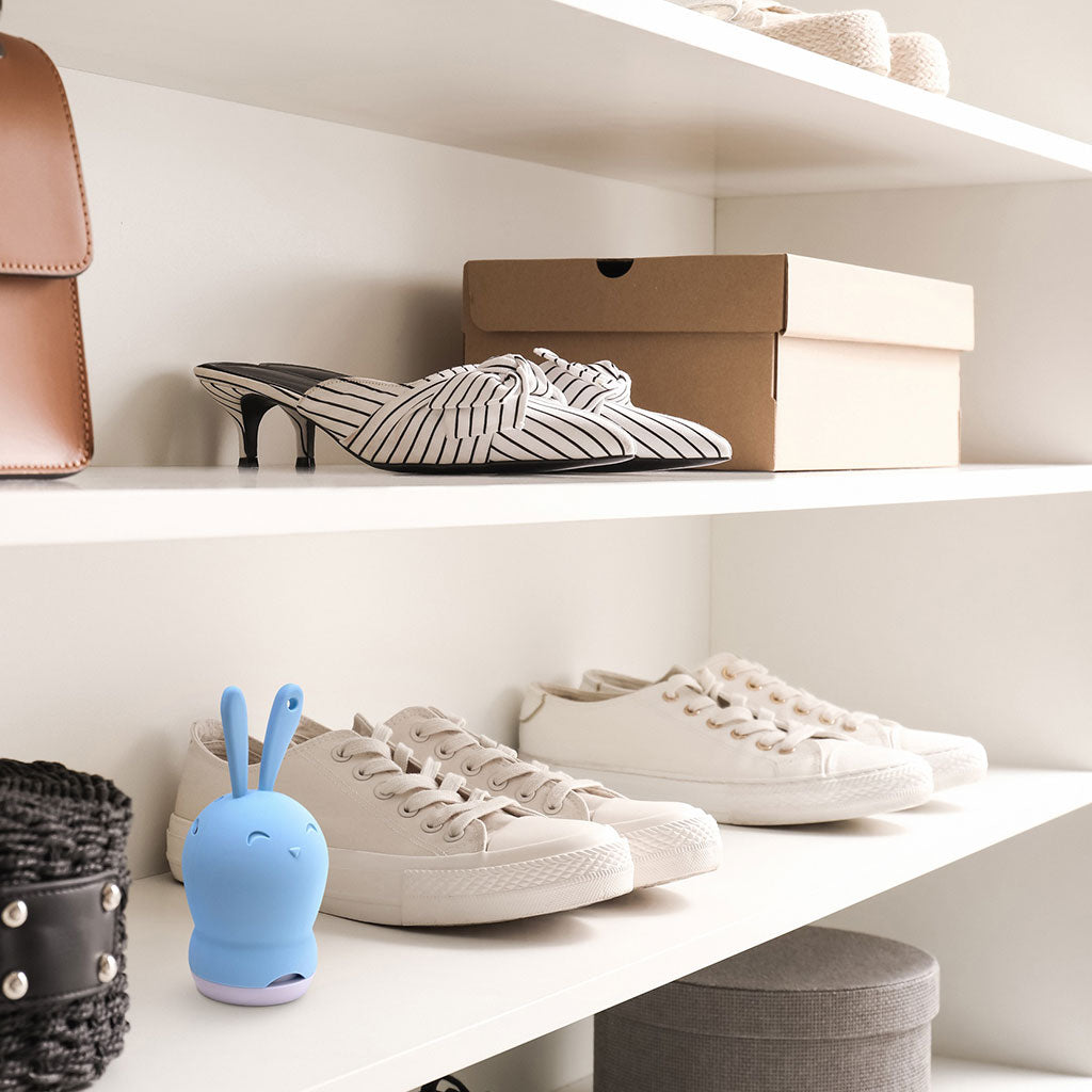 Eco friendly deodorizer for closet & drawers witha ctivated charcoal - Air Claire Bunny figure keeps spaces smelling fresh