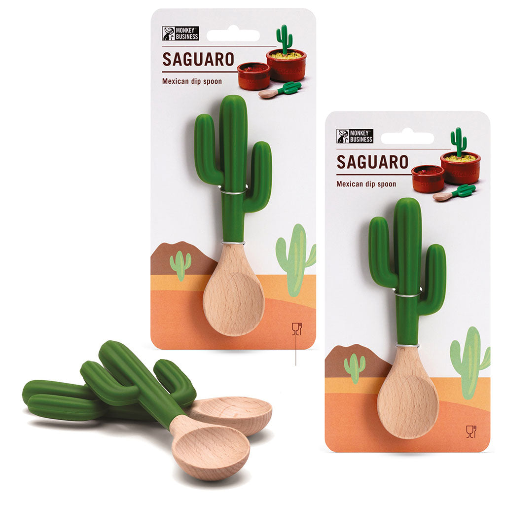 Saguaro spoon for Mexican dip 2-pack – product shot - Monkey Business