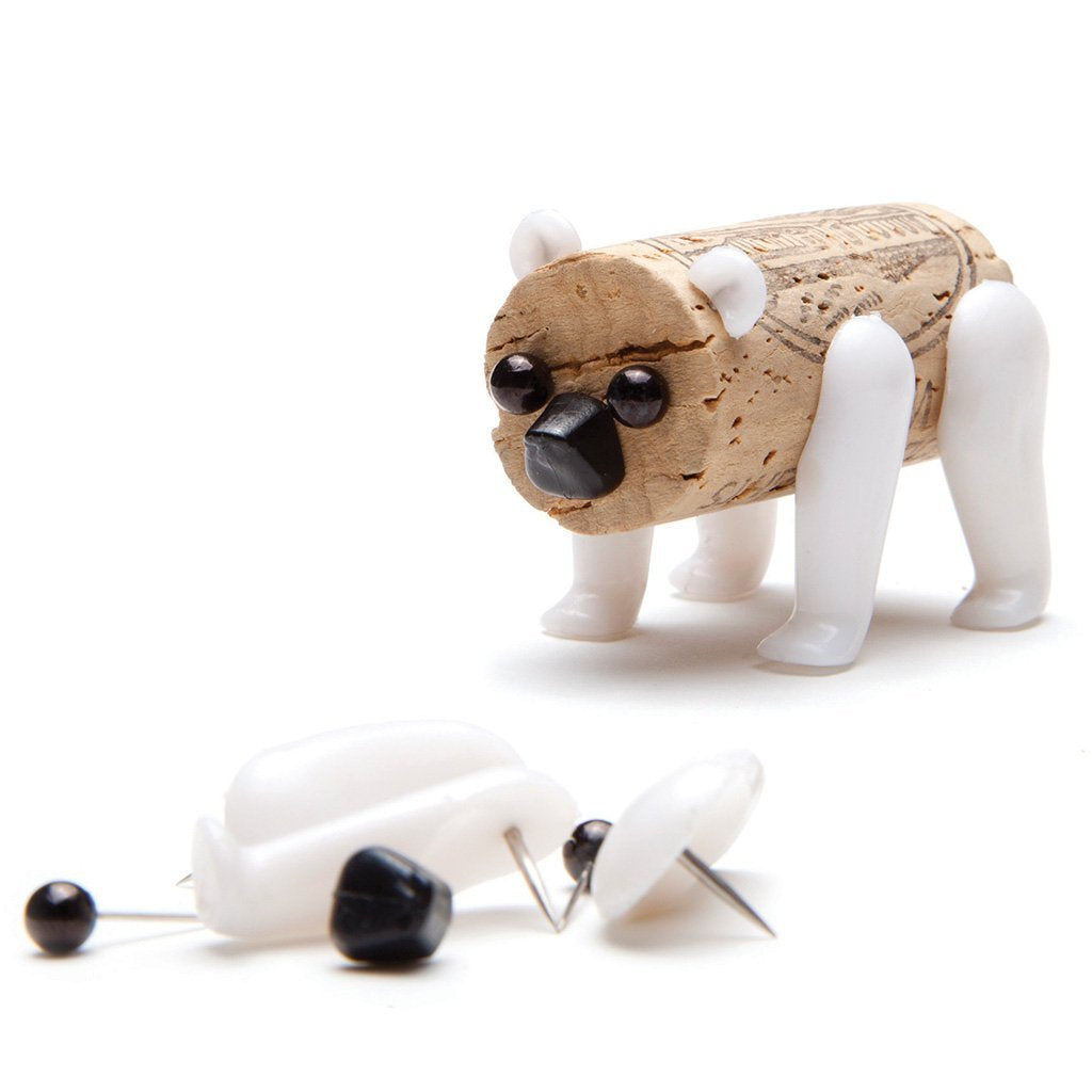 Corkers Animals wine cork toys – family pack of 6 - bear accessory wine - Monkey Business