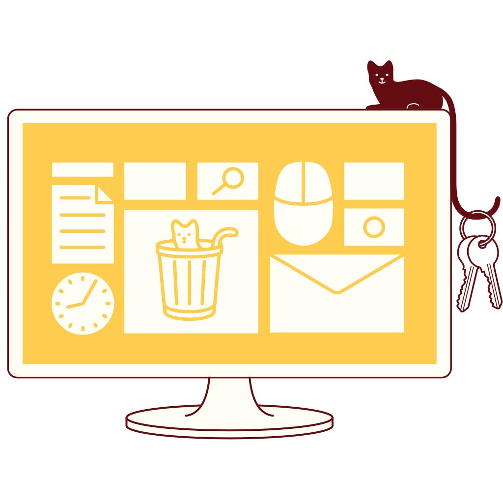 ginger cat screen hook for organitasion cute monitour hook for holding small items by Monkey Business