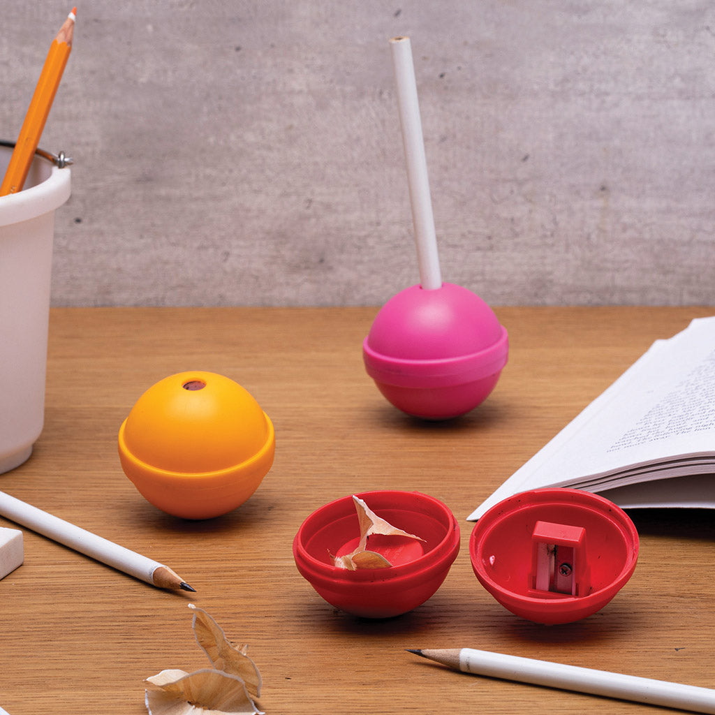 Lollypop pencil sharpener – colorful desk accessory