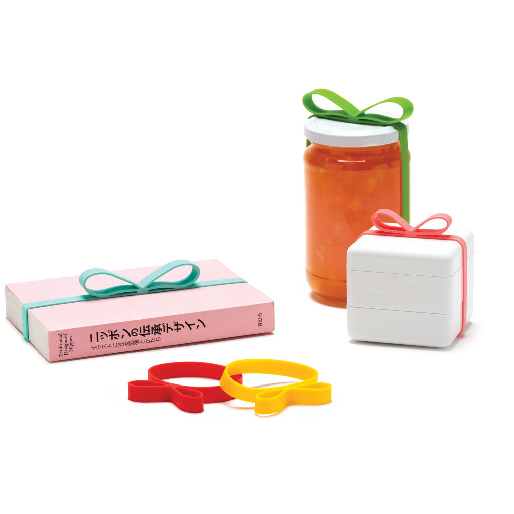 multicolour silicone gift ribbons set by Monkey Business