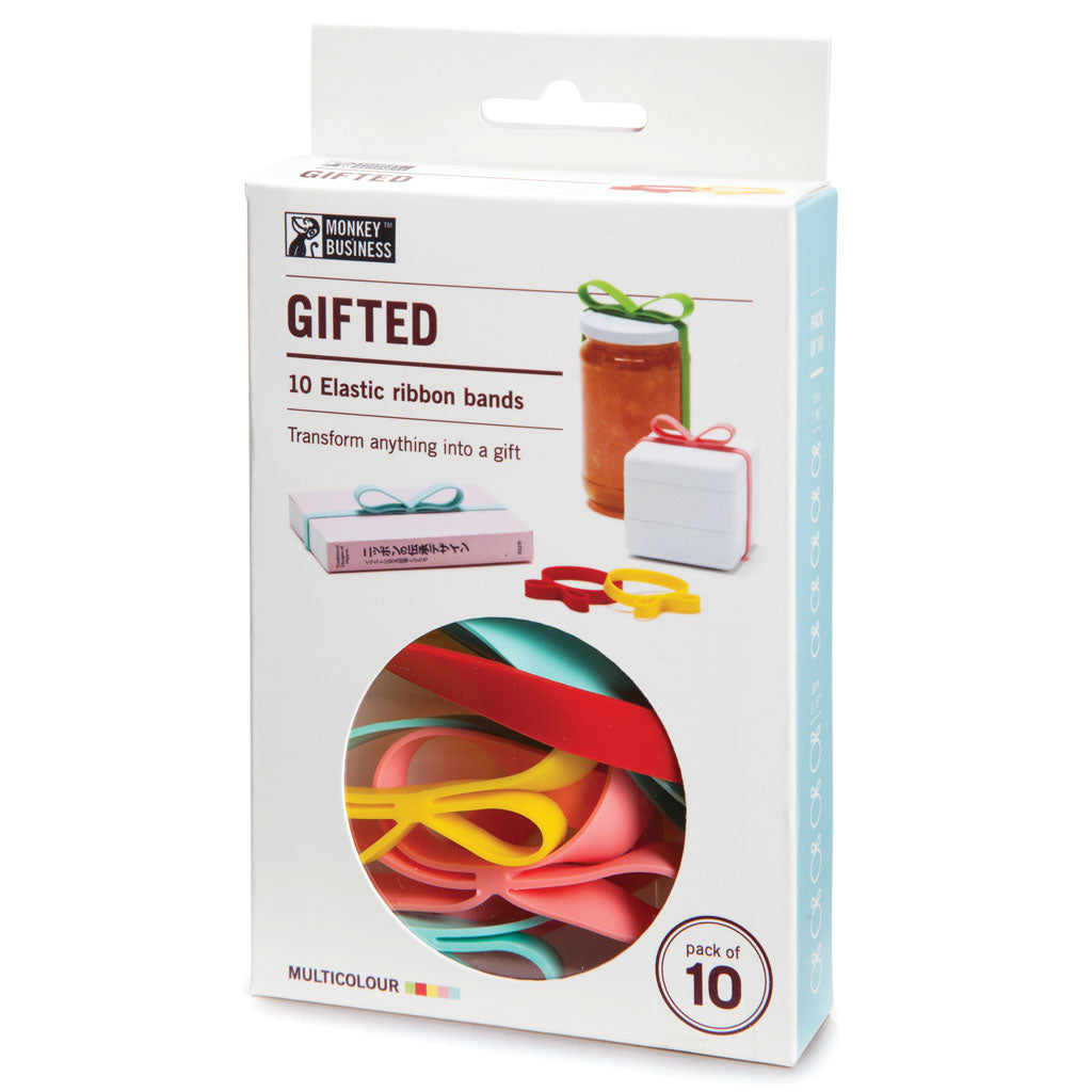 multicolour silicone gift ribbons set by Monkey Business - gift pack