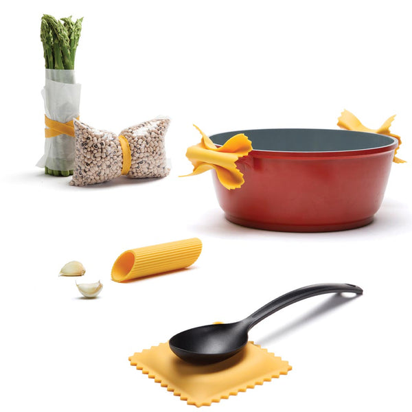 Pasta Grande - Fun Pasta Shaped Silicone Kitchen Tools in a Gift Box Novelty