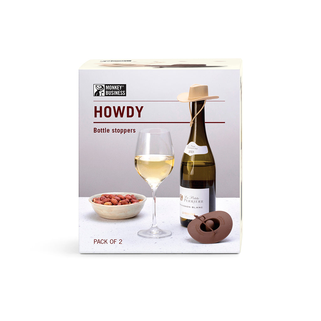 Howdy | Silicone Cowboy Hat  wine  fun party gift - gift pack
