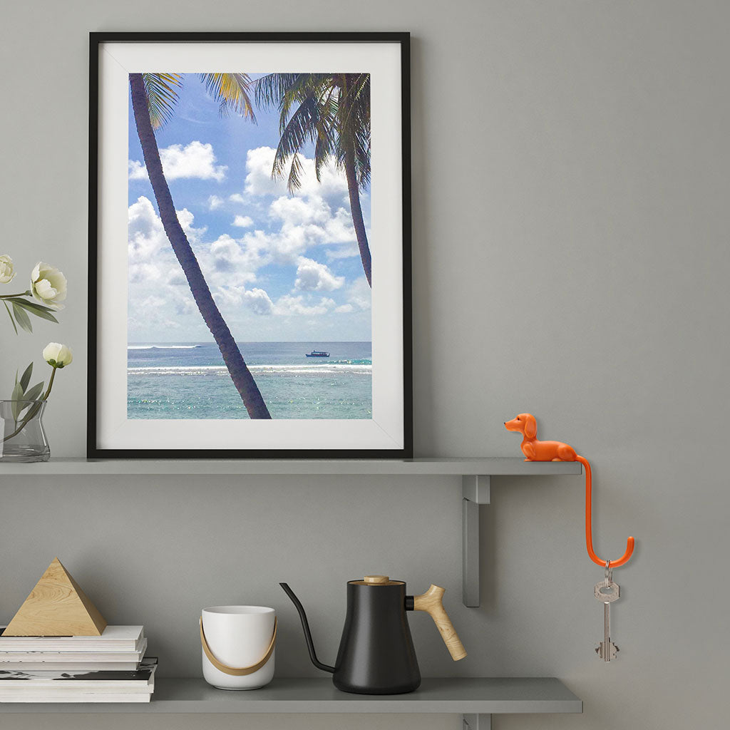 Rusty adhesive screen hook for headphones and keys by Monkey Business