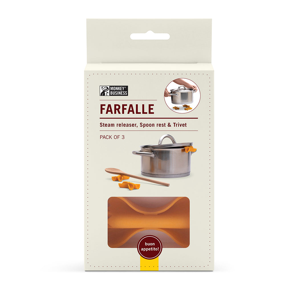 Farfalle silicone tool lifting pot lid with steam rising - gift box 
by Monkey Business