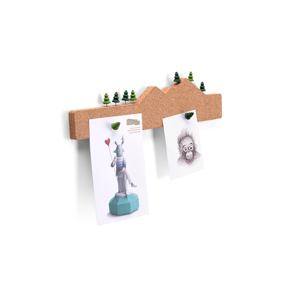 Memo Mountain mini cork board with pins