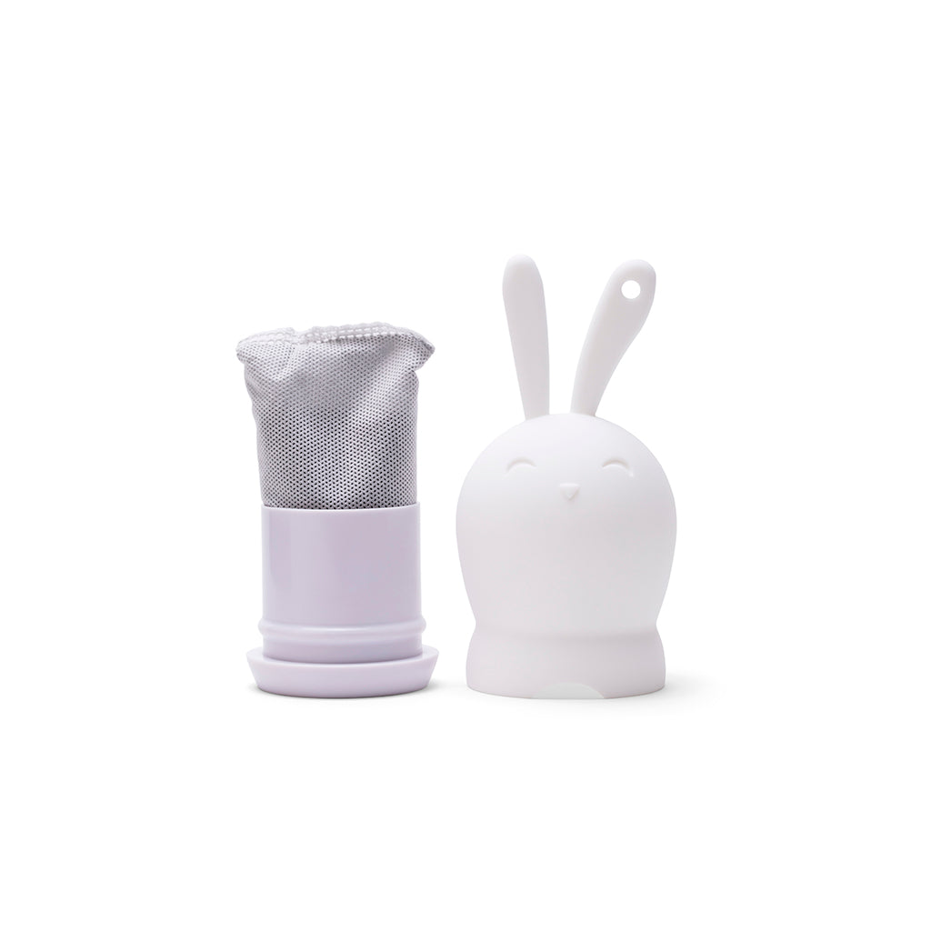 Eco friendly deodorizer for closet & drawers witha ctivated charcoal - Air Claire Bunny figure keeps spaces smelling fresh - White 
