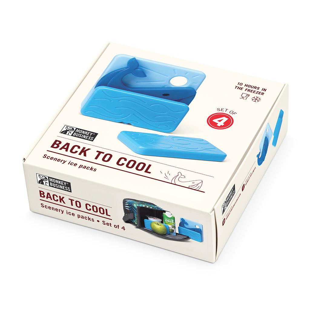 Back to Cool Fun ice packs set - Whale– reusable cooling for lunch & drinks – slim and practical design - gift box