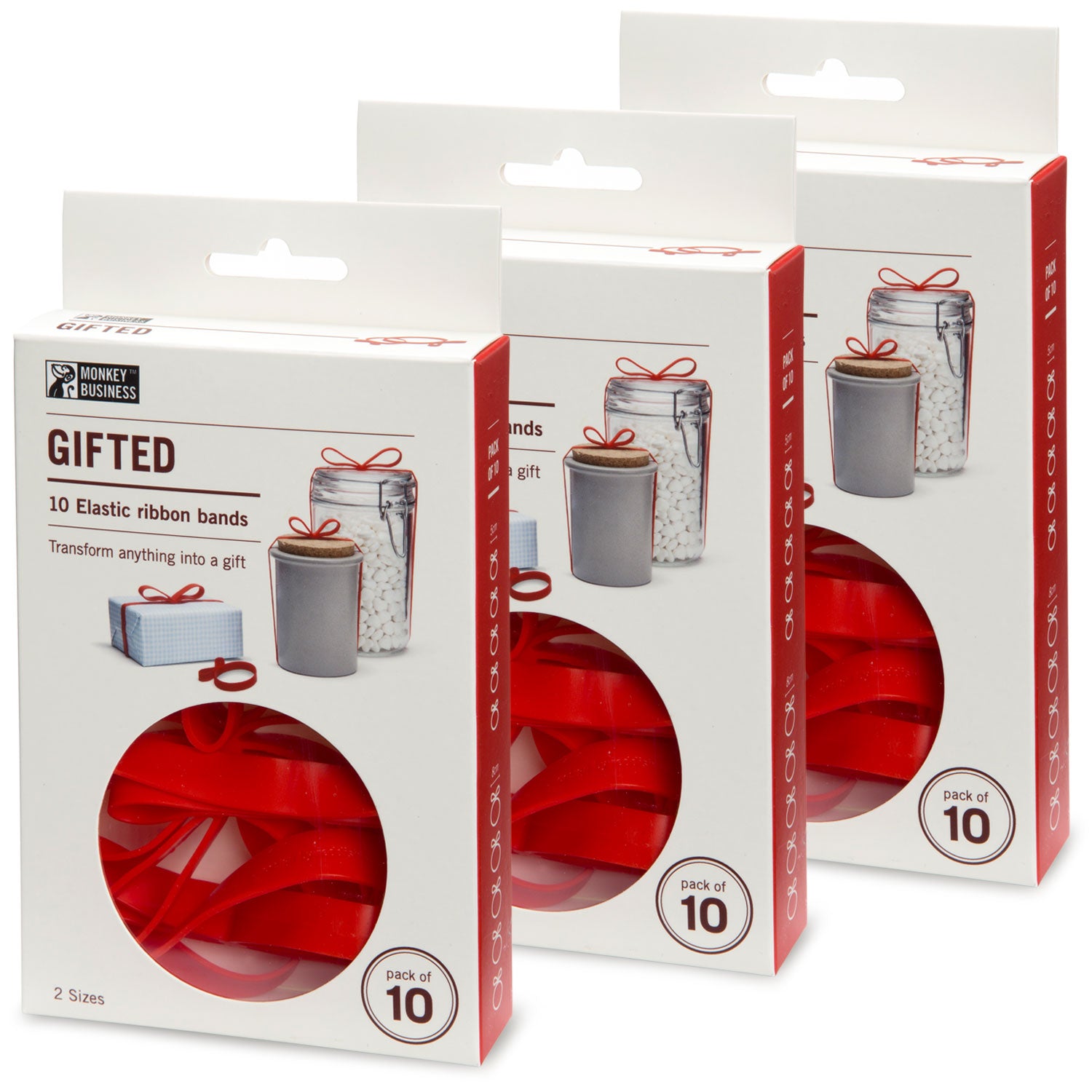 gifted elastic ribbons reusable silicone gift wrap accessories by  Monkey Business