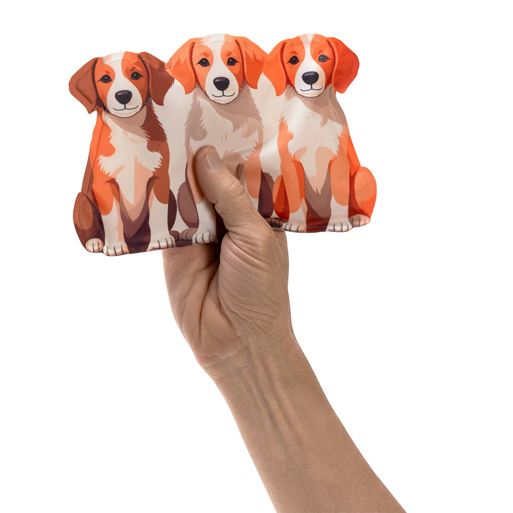 Reusable BPA-free puppy ice packs for lunch bags, picnic baskets, and coolers.