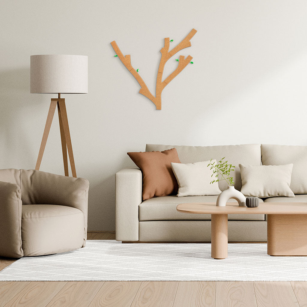 Cork Bulletin Board Wall Set - 6 Piece Note Organizer | Memo Tree 6