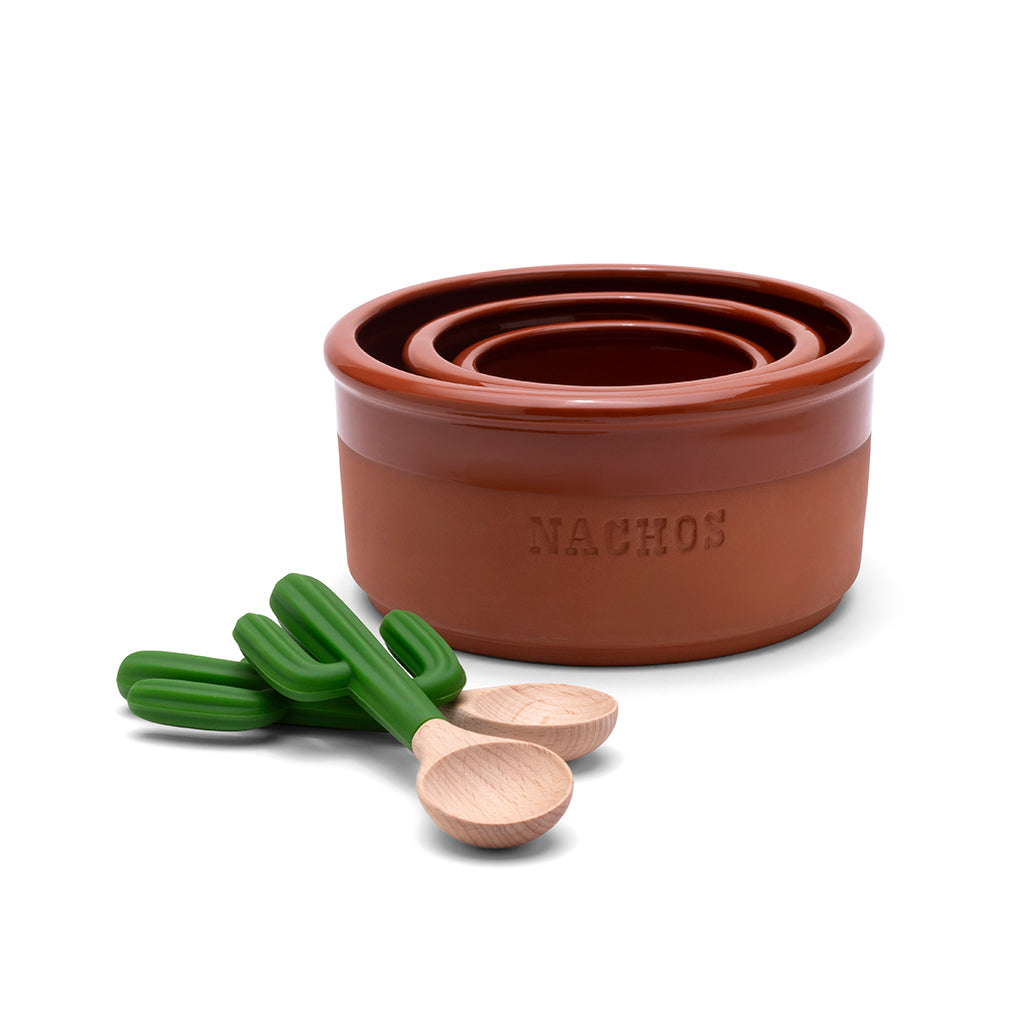 Mexican dip bowl set with holder – festive serveware