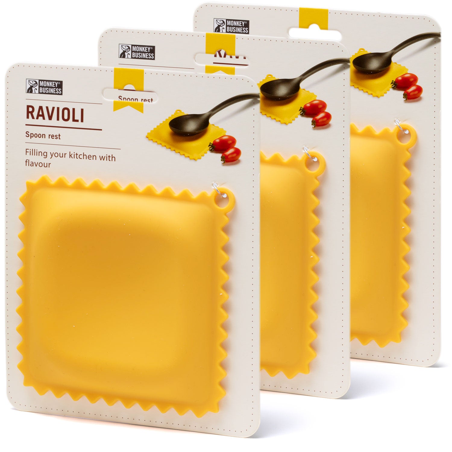 Ravioli spoon rest – silicone pasta-shaped holder - undel pack 