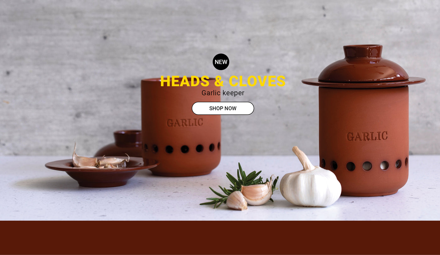 Terracotta Container For Garlic Holder | Heads & Cloves with charm to your kitchen counter