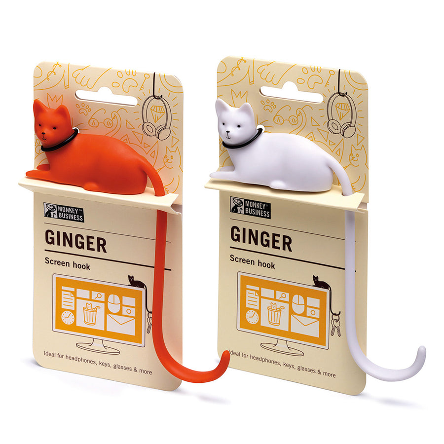 Ginger adhesive monitor screen hook for desk Monkey Business  - gift pack of 2 