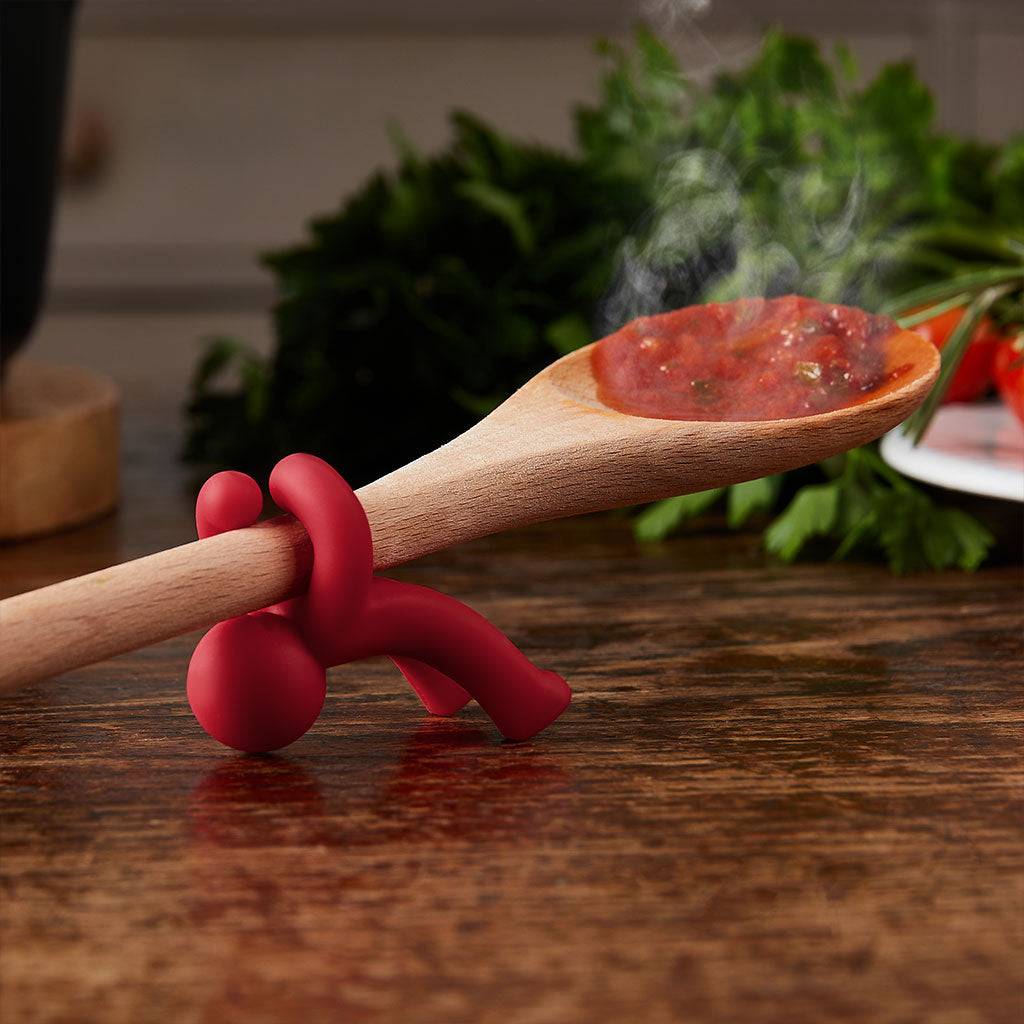 Spoon saver with wood cooking spoon gift