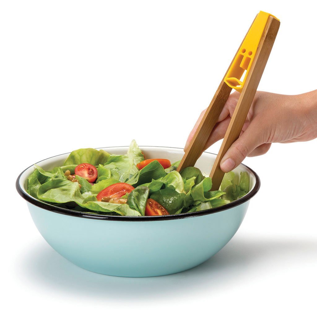 King Tong wooden kitchen tongs – with silicone crown face