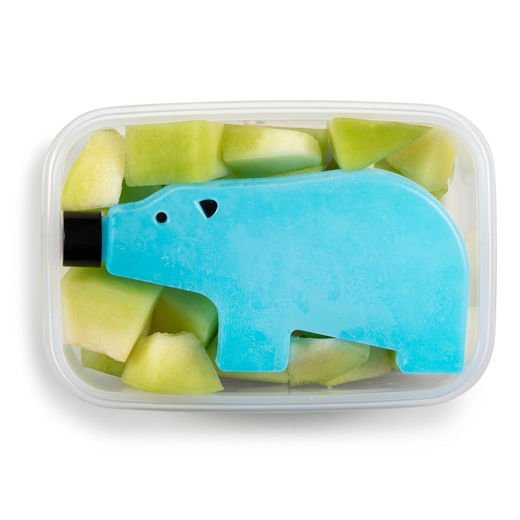 Fun bear-shaped ice pack keeps food fresh