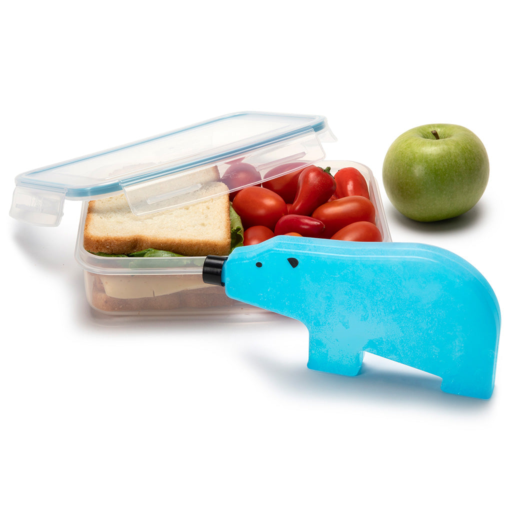 Fun bear-shaped ice pack keeps food fresh