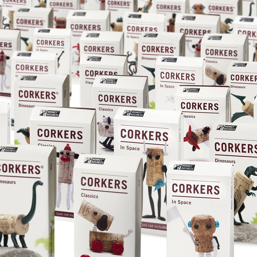 CORKERS WEDDING & PARTY FAVORS | Assorted designs in bulk pack - Monkey Business USA