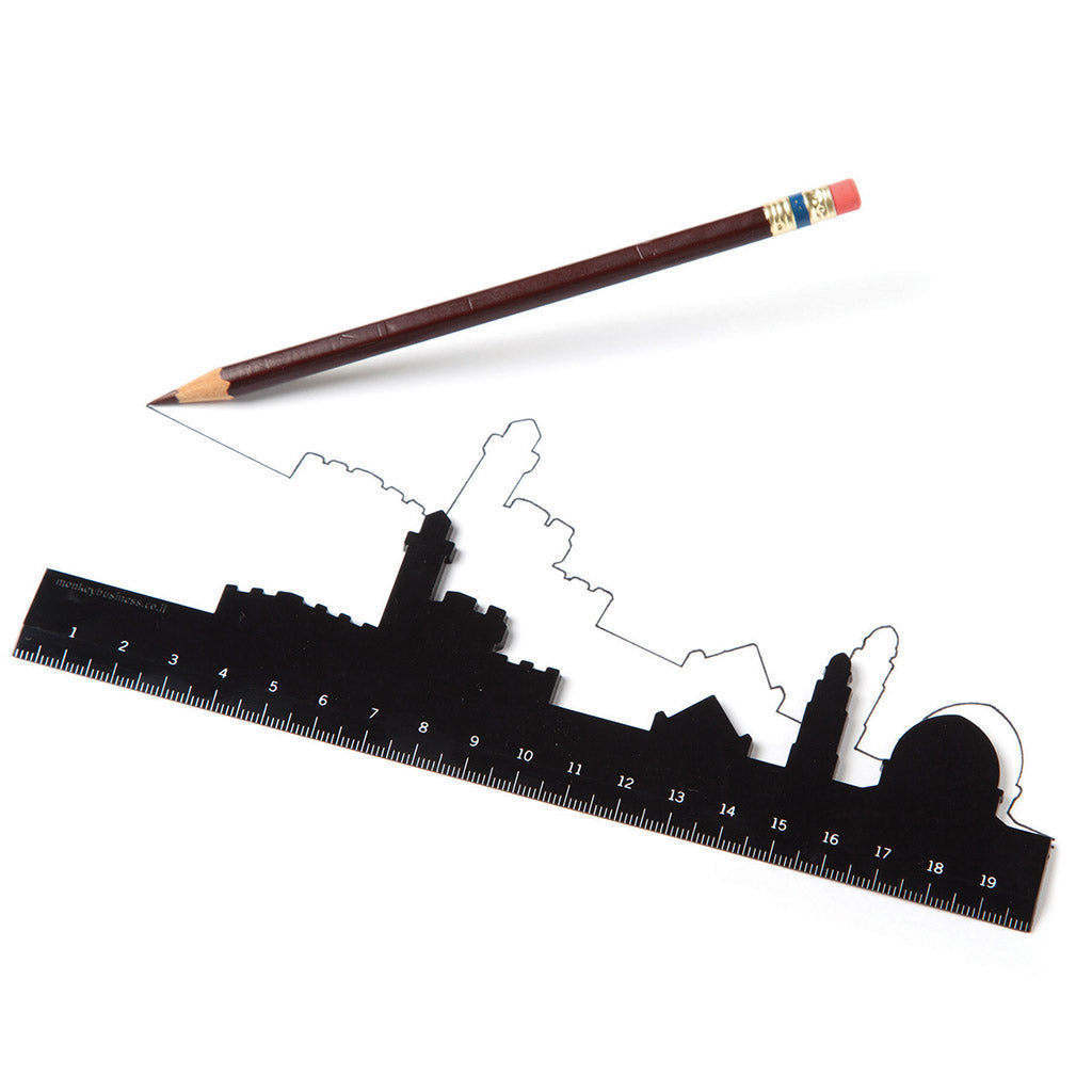 Fun city skyline ruler for school or office