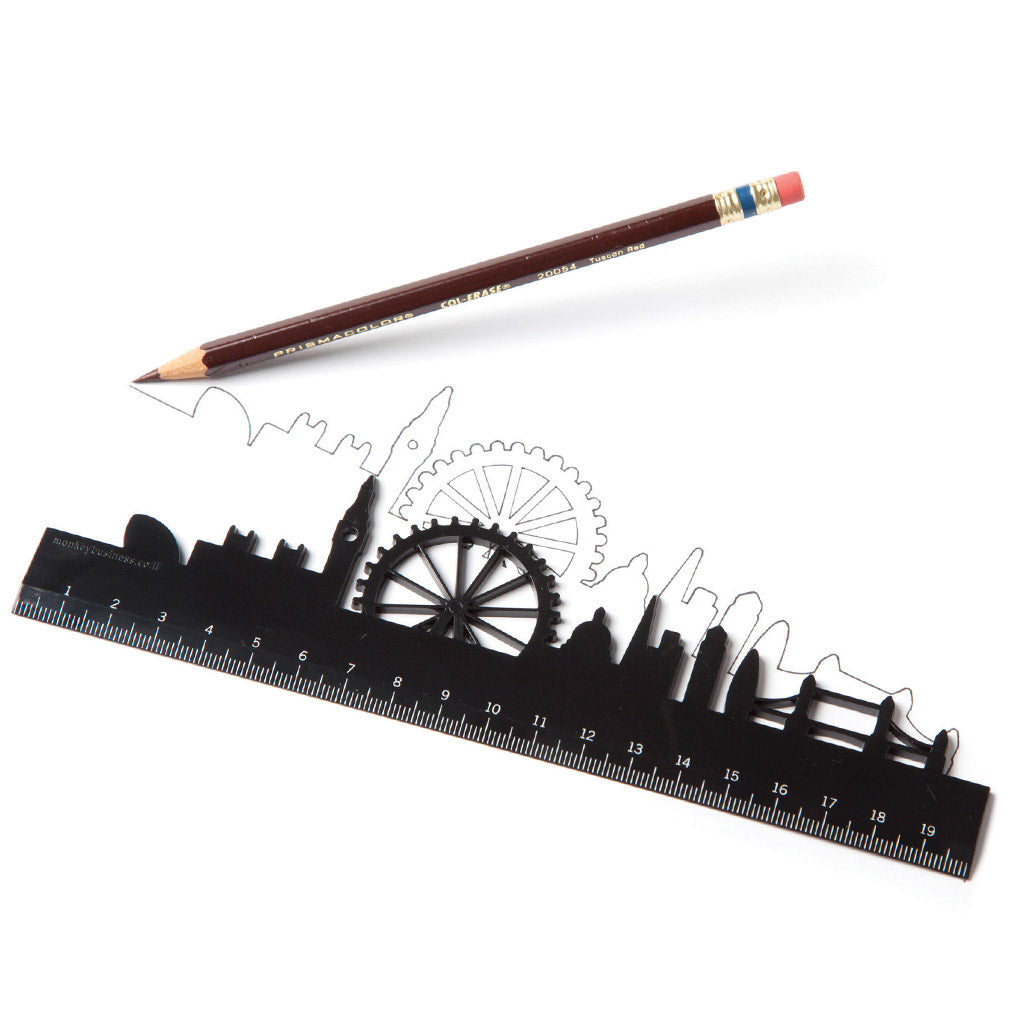 Fun city skyline ruler for school or office