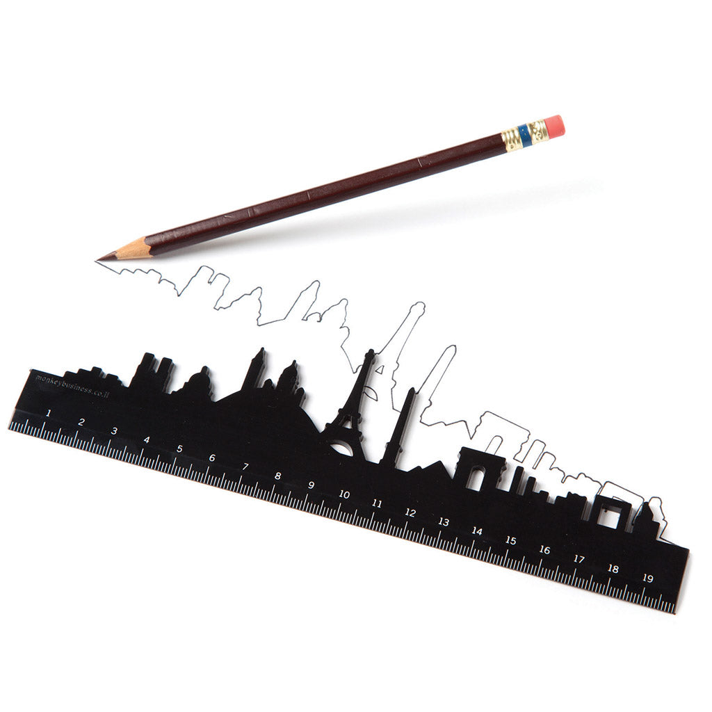 Fun city skyline ruler for school or office