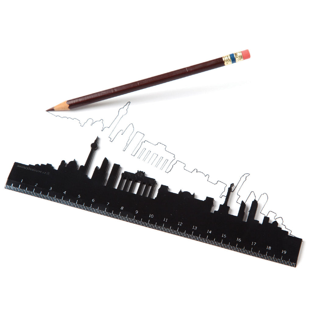 Fun city skyline ruler for school or office