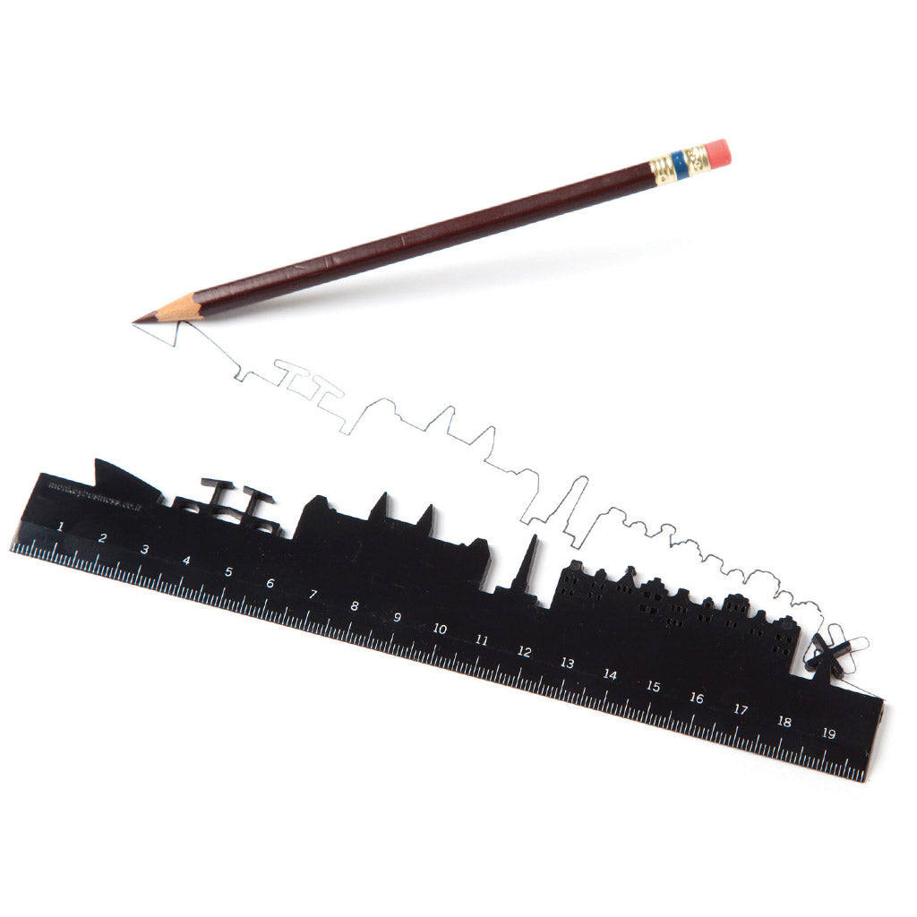 Fun city skyline ruler for school or office