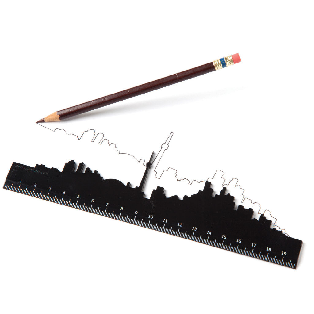Fun city skyline ruler for school or office