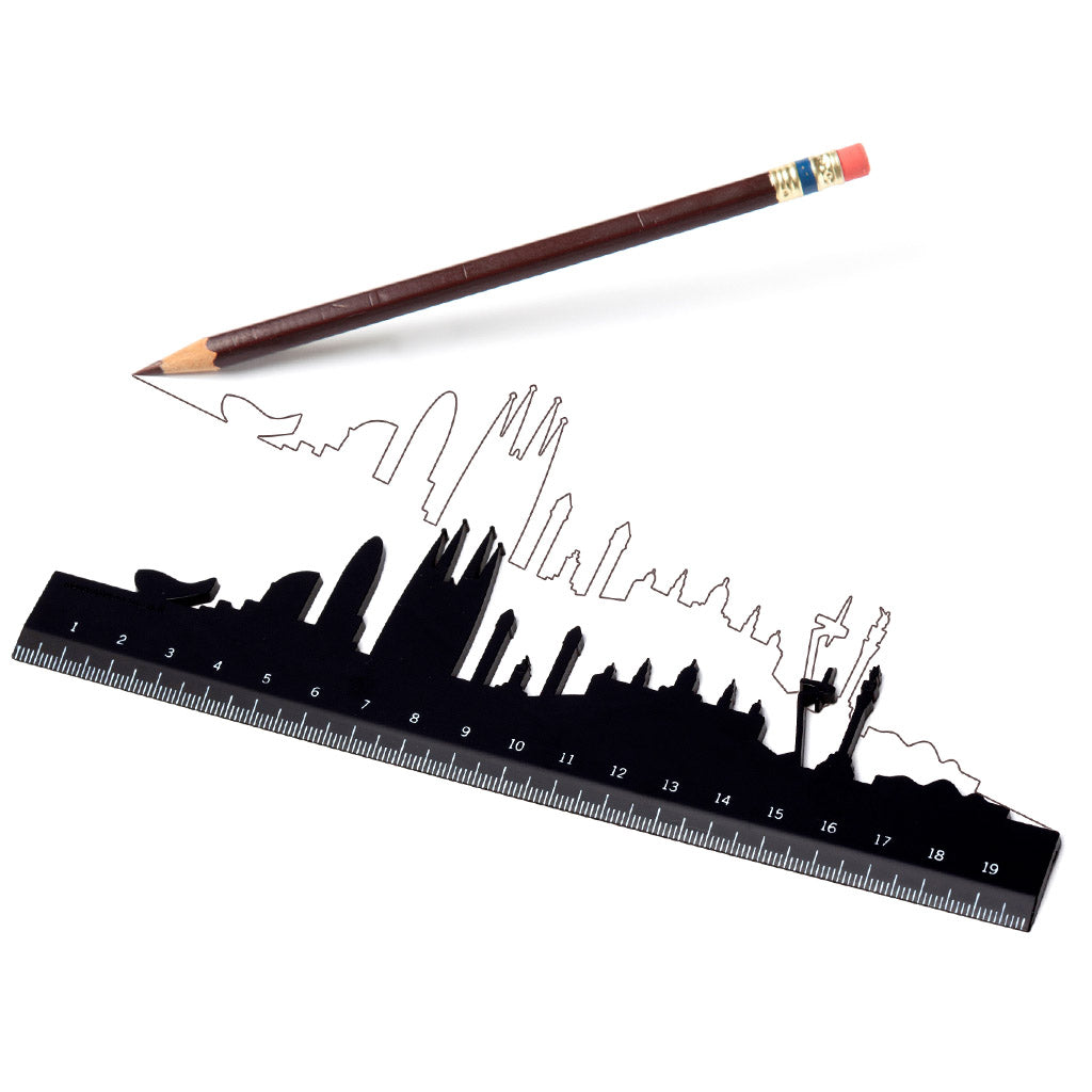 Fun city skyline ruler for school or office