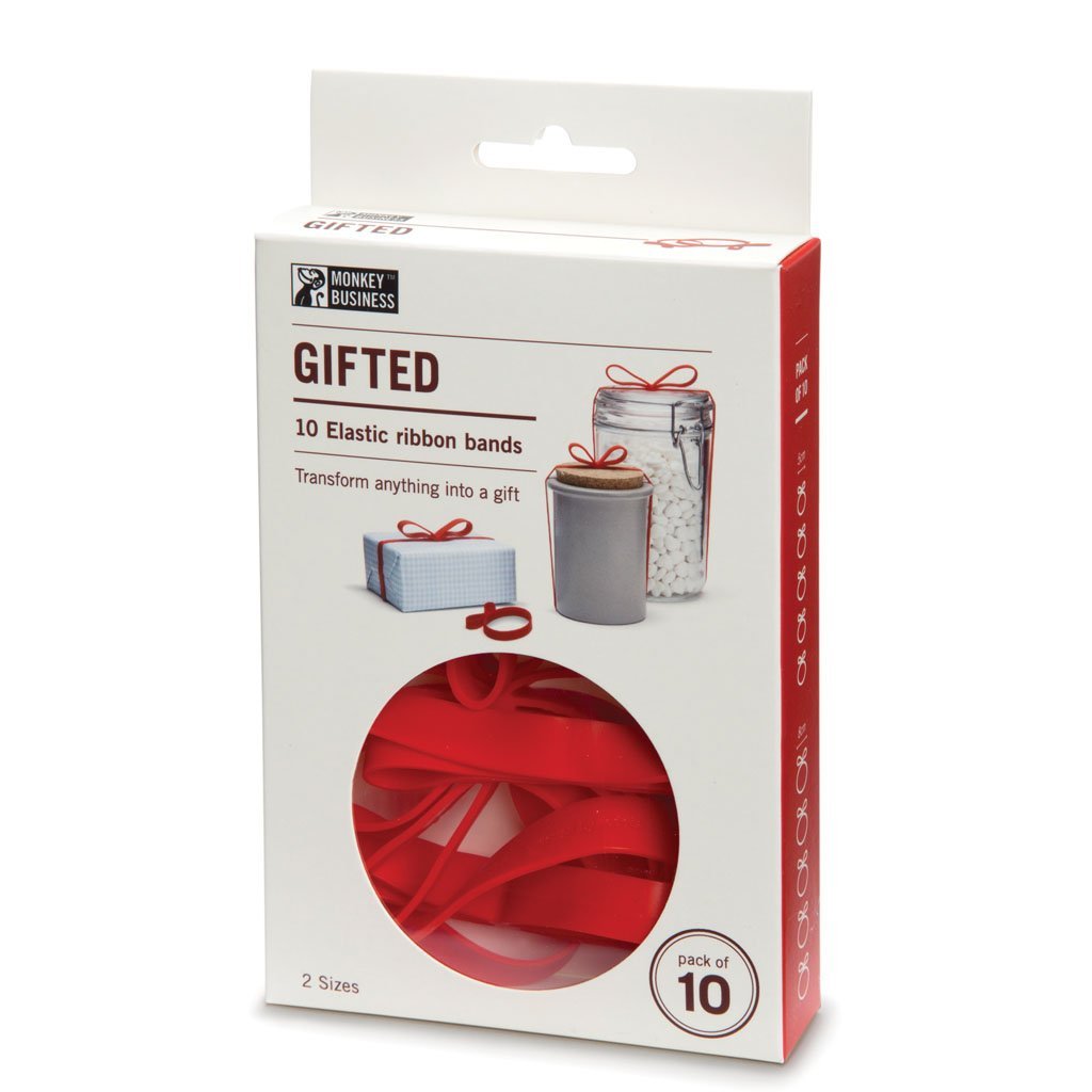 gifted elastic ribbons reusable silicone gift wrap accessories by  Monkey Business  - gift pack