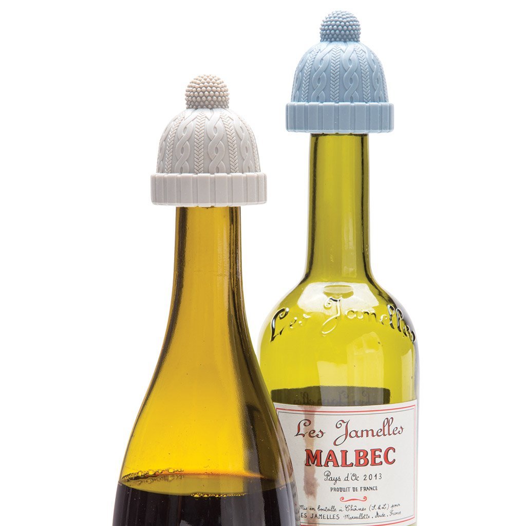 BEANIE  | Silicone Winter Hat Wine Bottle Stoppers  shaped like beanies Monkey Business