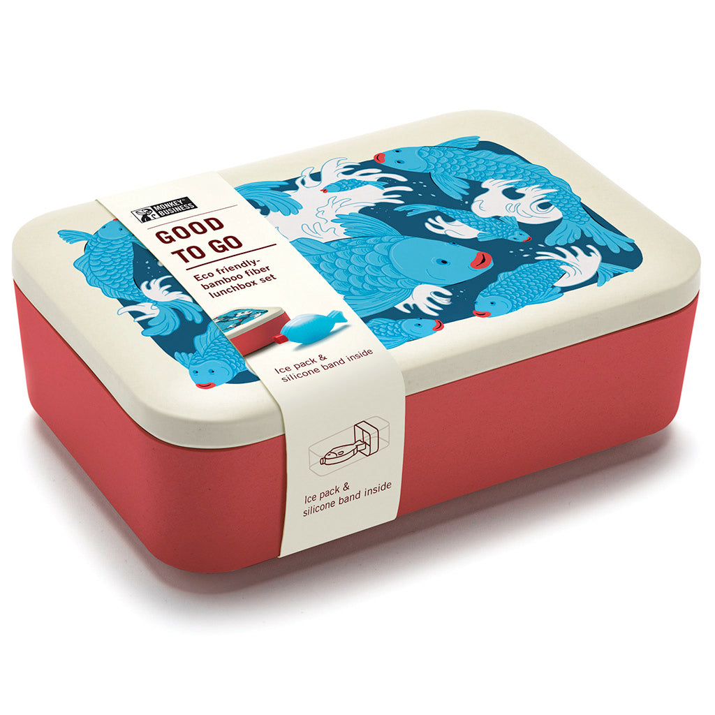 Monkey Business USA Good to Go Lunchbox Blue Fish