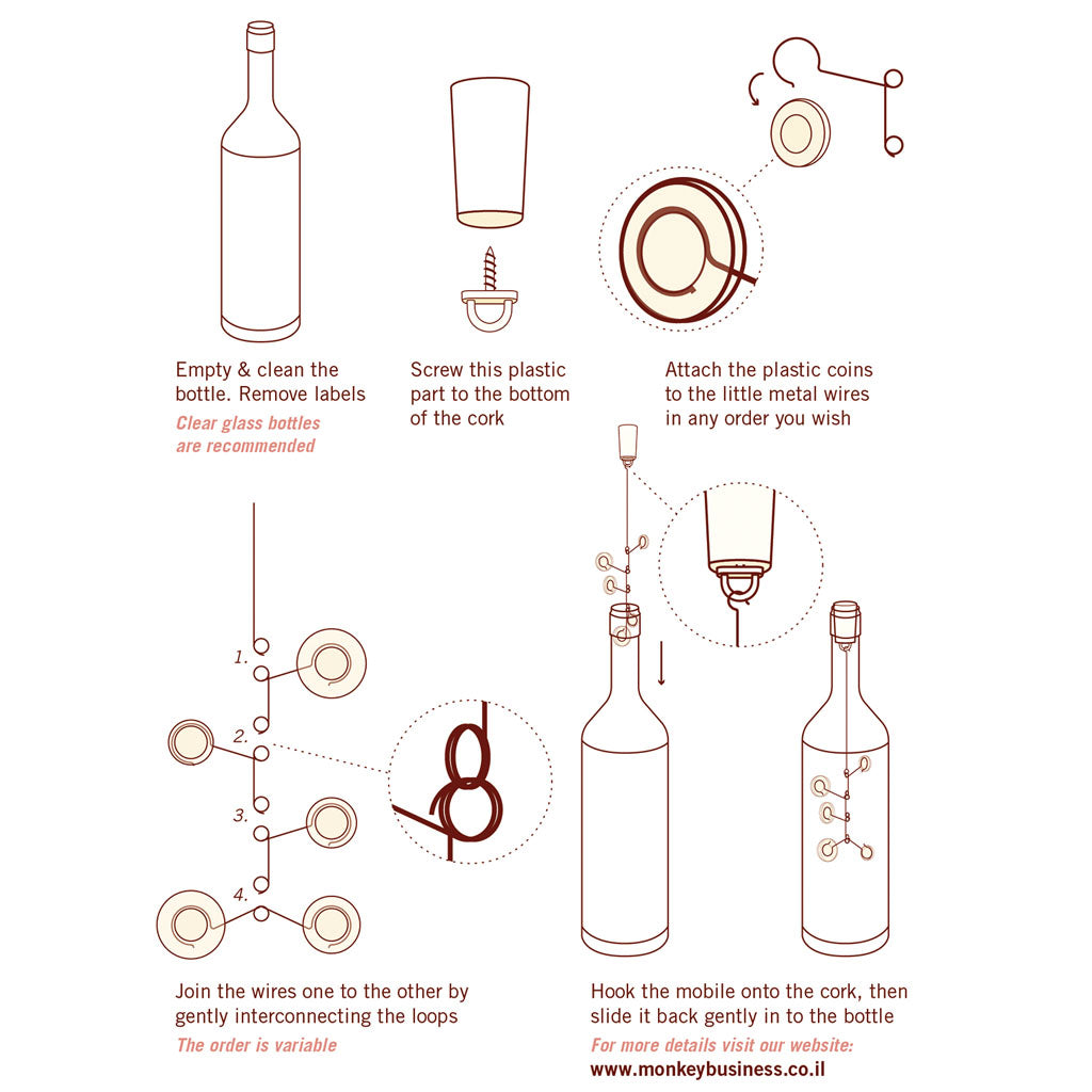 Mobilo mobile for wine bottle decoration